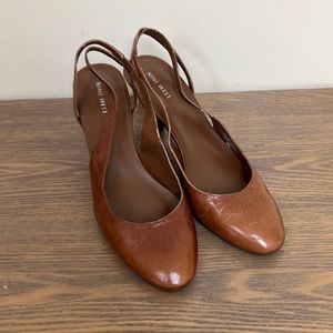 Nine West Slingback Brown Heels Size 9.5